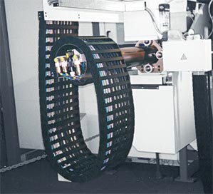 Reverse bend radius cable carrier