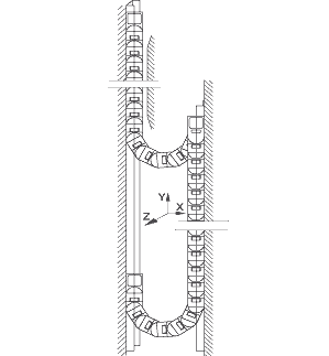vertical hanging cable carrier