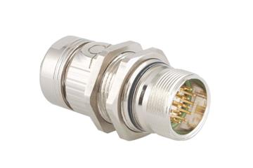 Standaard connector, serie A, M23 koppeling met centrale bevestiging