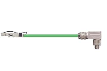 Geconfectioneerde Profinet kabels, PVC, oliebestendig, connector A: Telegärtner RJ45 metaal, connector B: Binder M12 d-gecodeerd, haaks