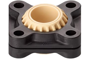 Flenslager met 4 montagegaten en gedeelde behuizing KFSM GT, igubal®, sferische kogel iglidur® J