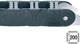 Kabelrups, met iedere schakel een dwarsverbinder