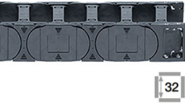 Kabelrups, met iedere schakel een dwarsverbinder