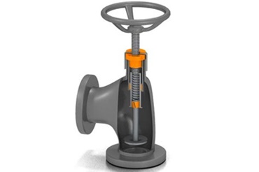 Afsluiter met dryspin draadspindel, iglidur glijlagers en zuigerveer