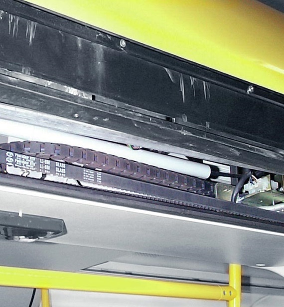 cable carrier for subway train