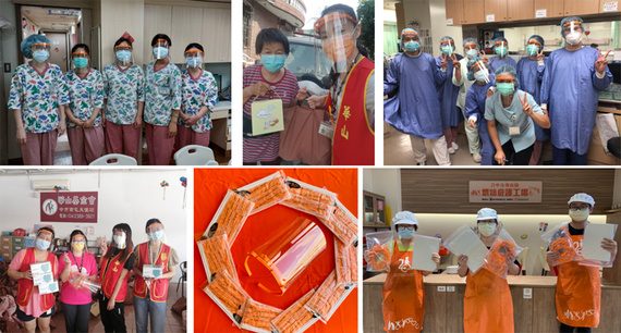 Donatie gezichtsscherm aan instellingen in Taiwan
