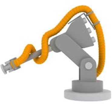 Robottoepassing met robotkabel.