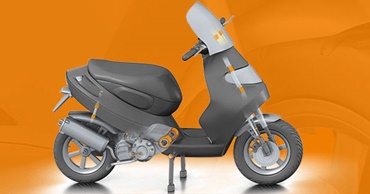 motion plastics in de motorscooter