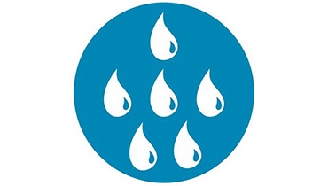 Symbool voor spatwatercontact