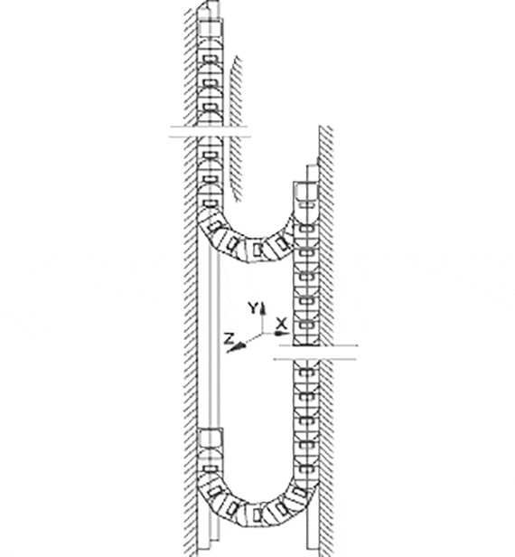 vertical hanging cable carrier