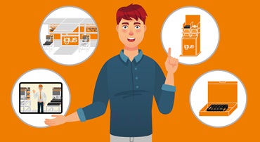 Serviceaanbiedingen: virtuele beurs, huisbeurzen op locatie, igus-cornerdisplays, gepersonaliseerde sample pakketten