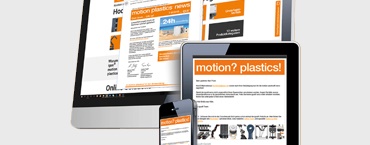 Monitor, tablet en smartphone met igus nieuwsbrief